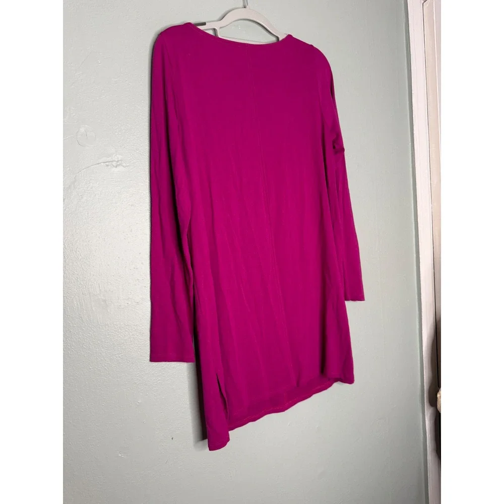 Eileen Fisher fushia pink long sleeve tunic dress